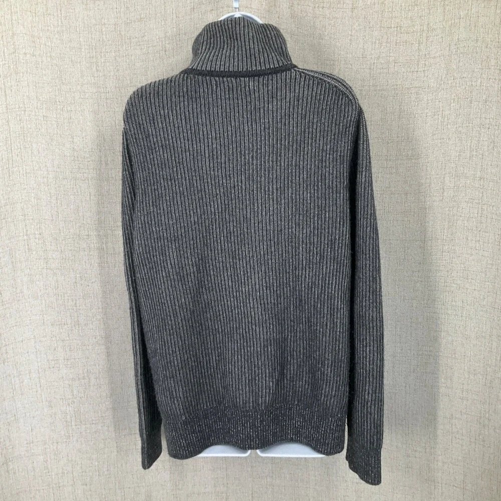 Banana Republic Sweater Mens S Grey Cashmere Wool Ribbed Quarter Zip Classic